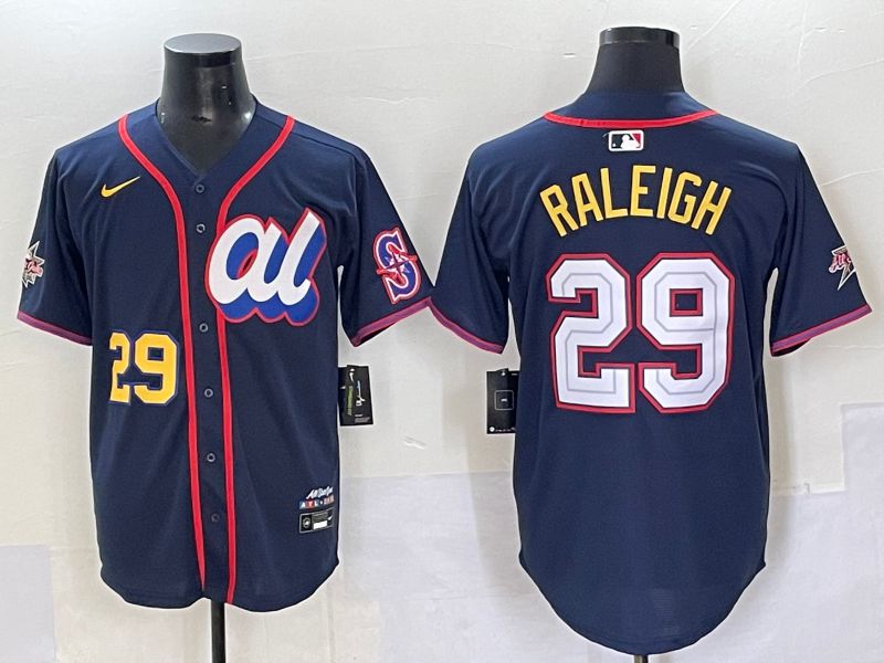 Men 2025 Seattle Mariners #29 Raleigh Blue All star Nike MLB Jersey style 3->seattle mariners->MLB Jersey